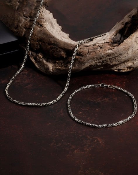 925 Ayar Gümüş Kral Zincir Kolye ve Bileklik 3mm