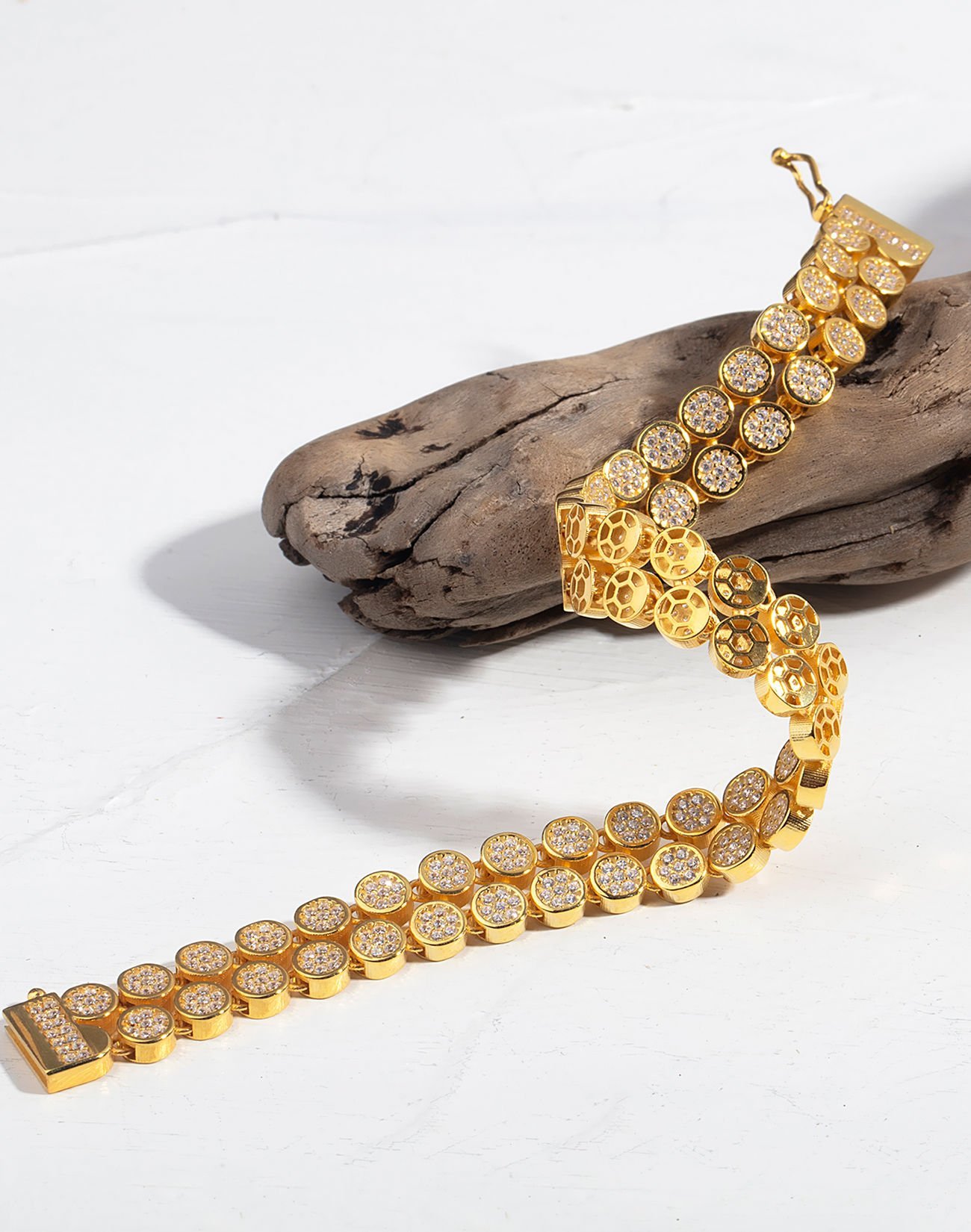 Su Yolu Özel Tasarım Kutu kilit Gümüş Bileklik 14 Ayar Altın Kaplama