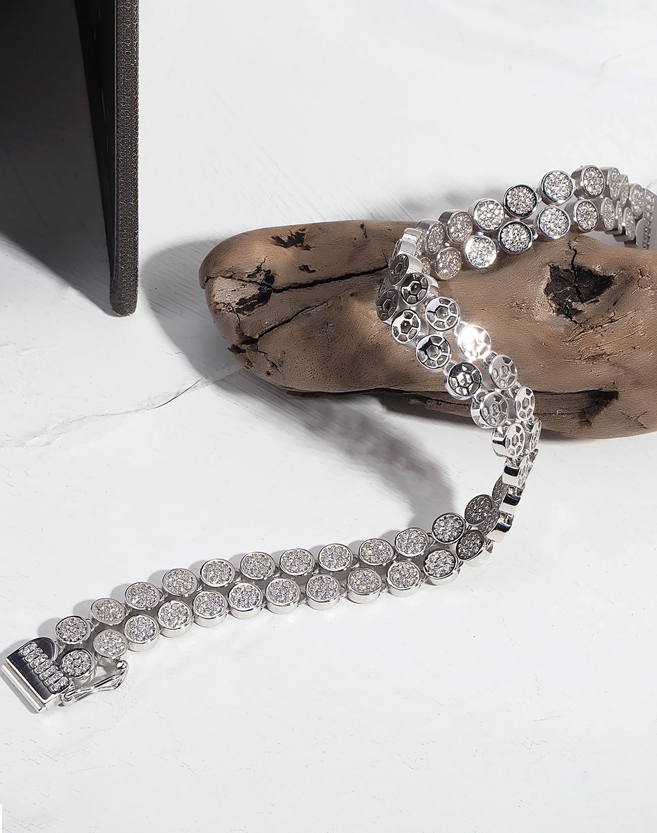 Su Yolu Özel Tasarım Kutu kilit Gümüş Bileklik Rodyum Kaplama