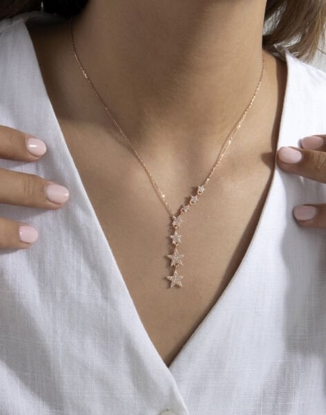 Sıra Yıldızlar Gümüş Kolye