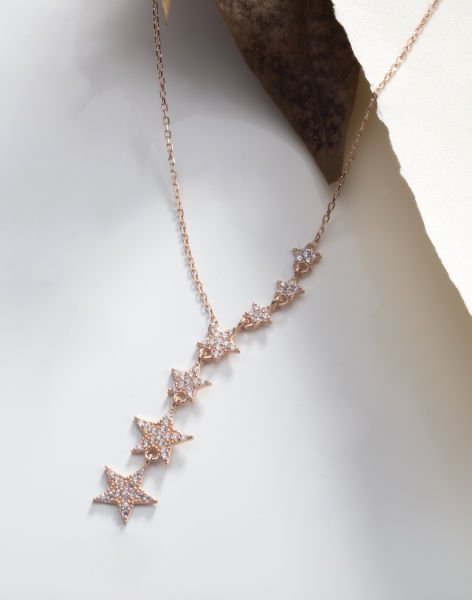 Sıra Yıldızlar Gümüş Kolye