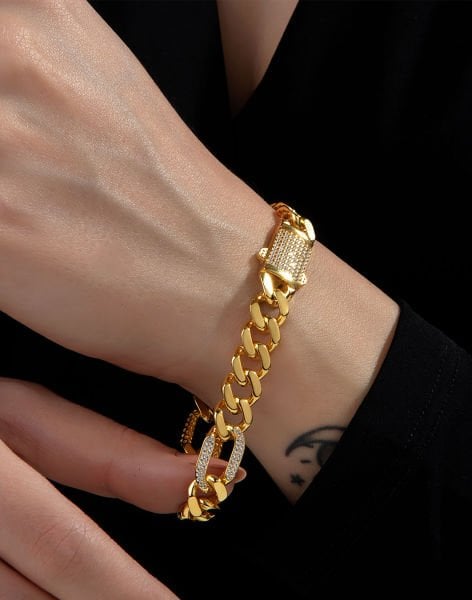 Taşlı Figaro Modeli Gümüş Bileklik