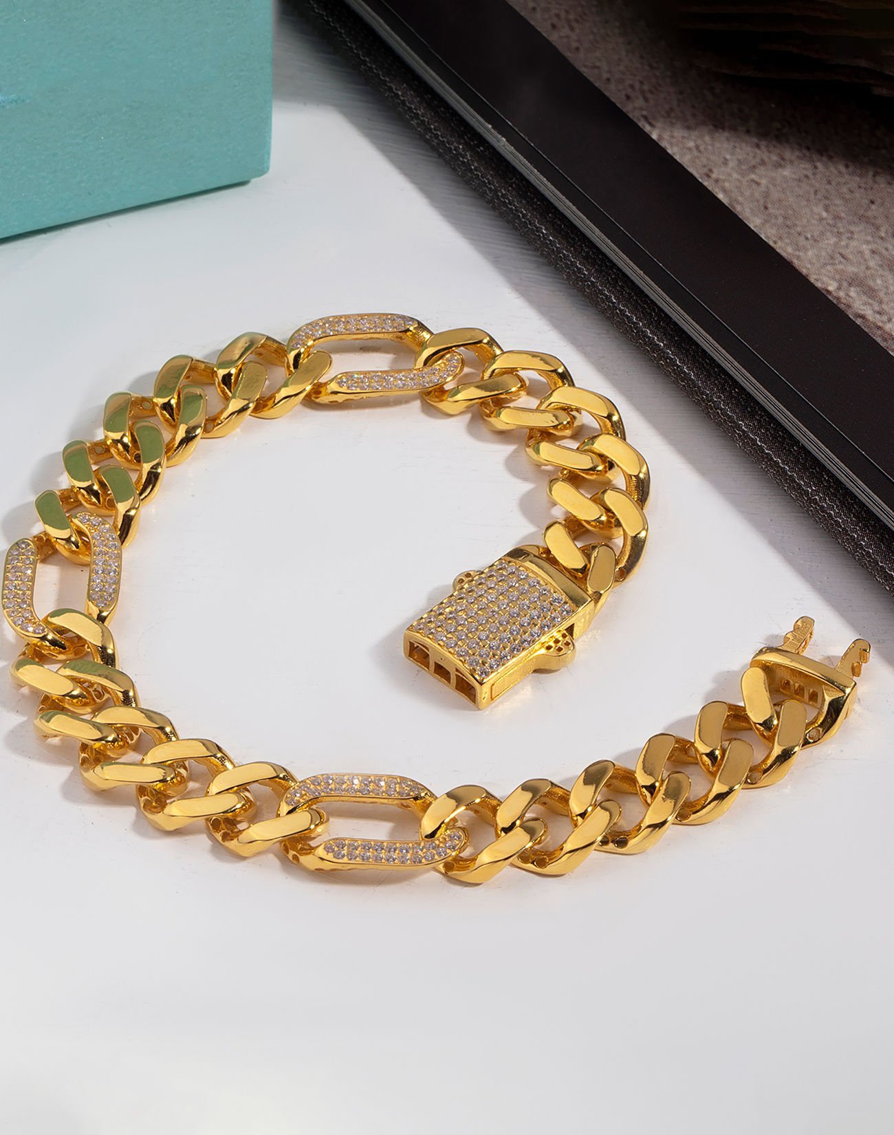 Taşlı Figaro Modeli Gümüş Bileklik