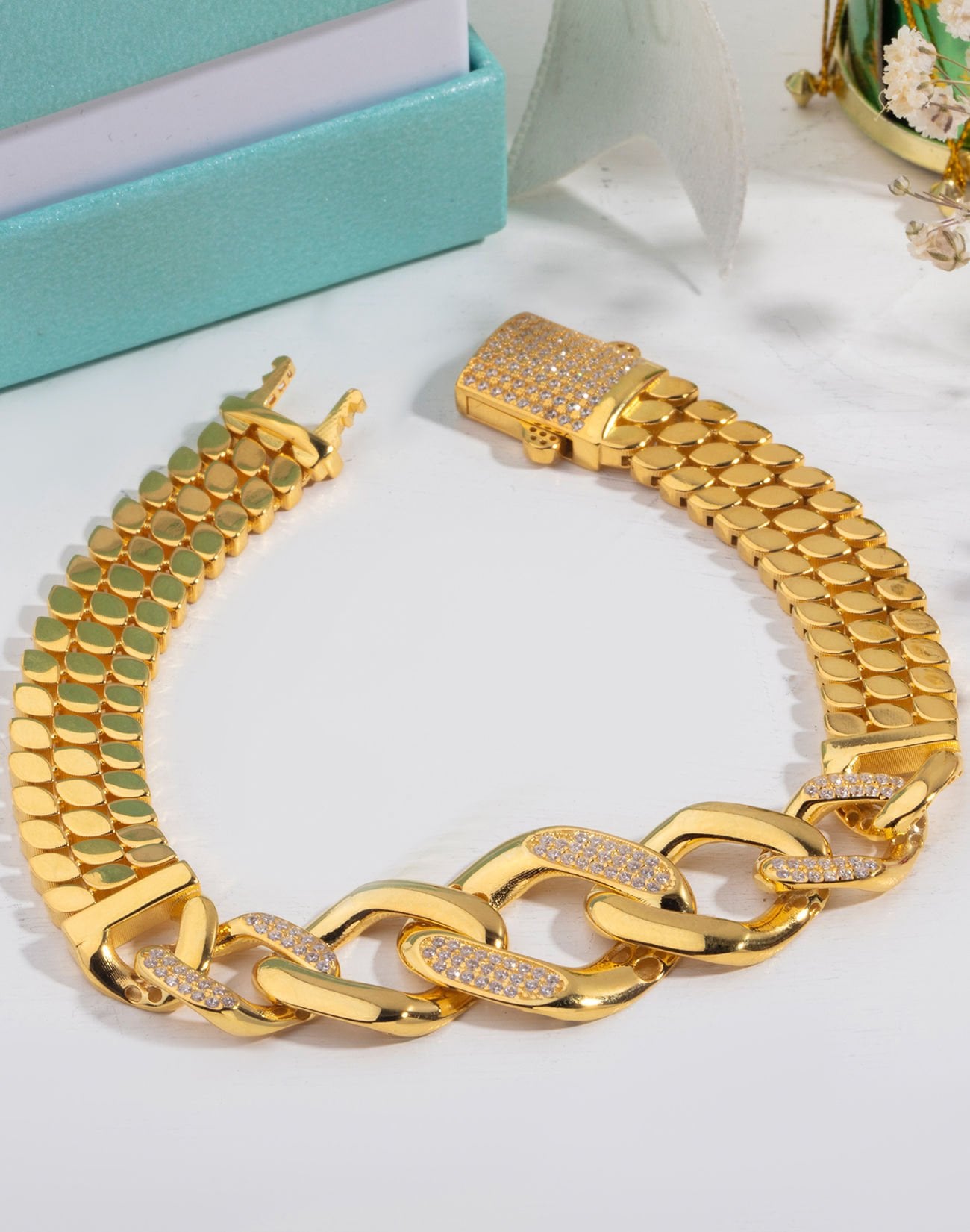 Süzme Taşlı Gurmet Modeli Gümüş Bileklik