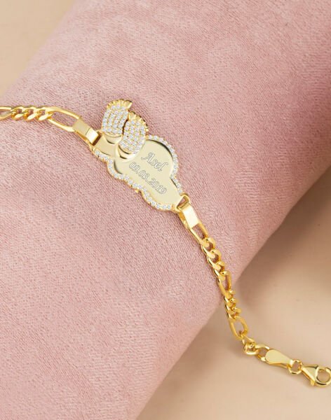 Figaro Zincirli Ayaklar Gümüş İsimli Bulut Çocuk Künyesi LACİVERT