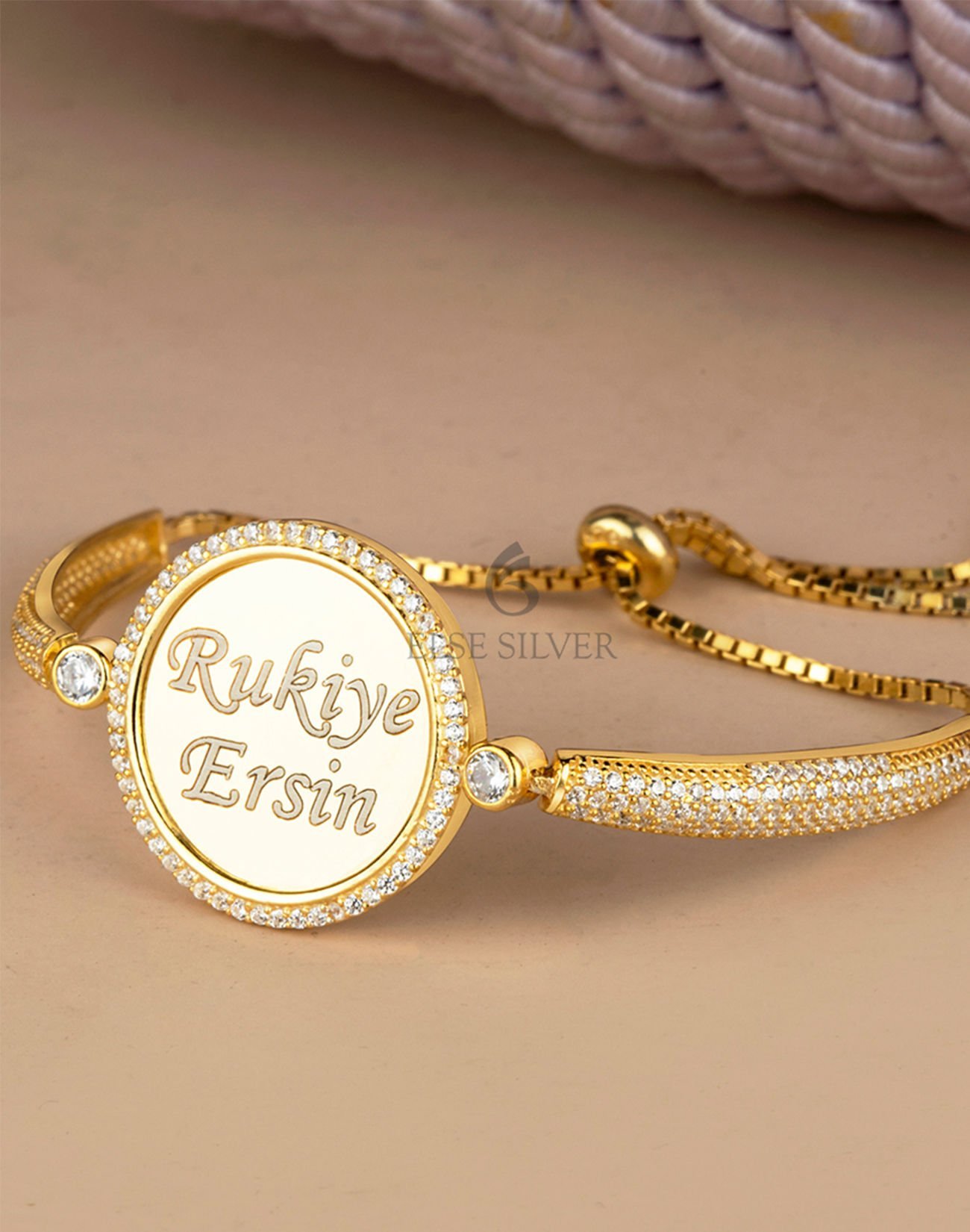 İsimli Asansörlü Gümüş Bileklik