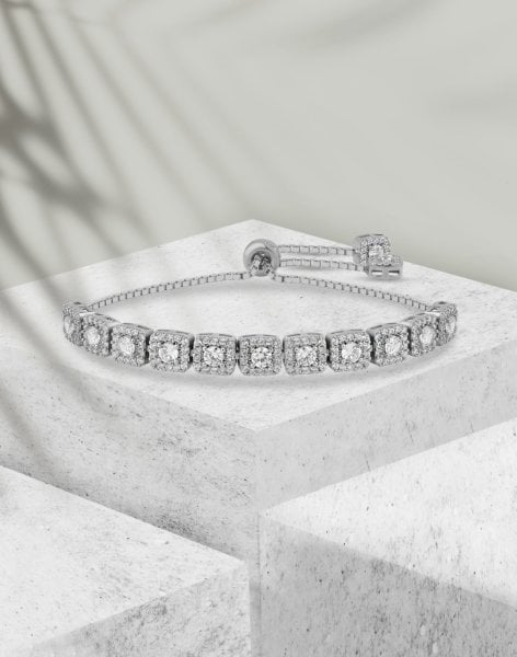 Pırlanta Modeli Aşk Yolu Gümüş Bileklik