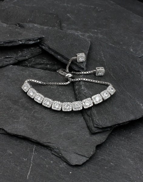 Pırlanta Modeli Aşk Yolu Gümüş Bileklik