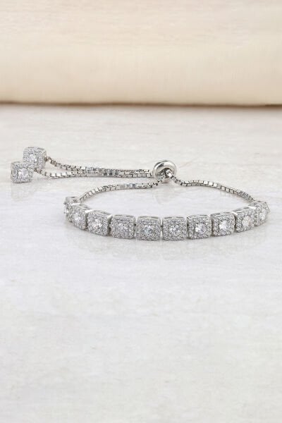 Pırlanta Modeli Aşk Yolu Gümüş Bileklik