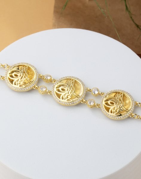 Üç Tuğra Halkalı Gümüş Bileklik