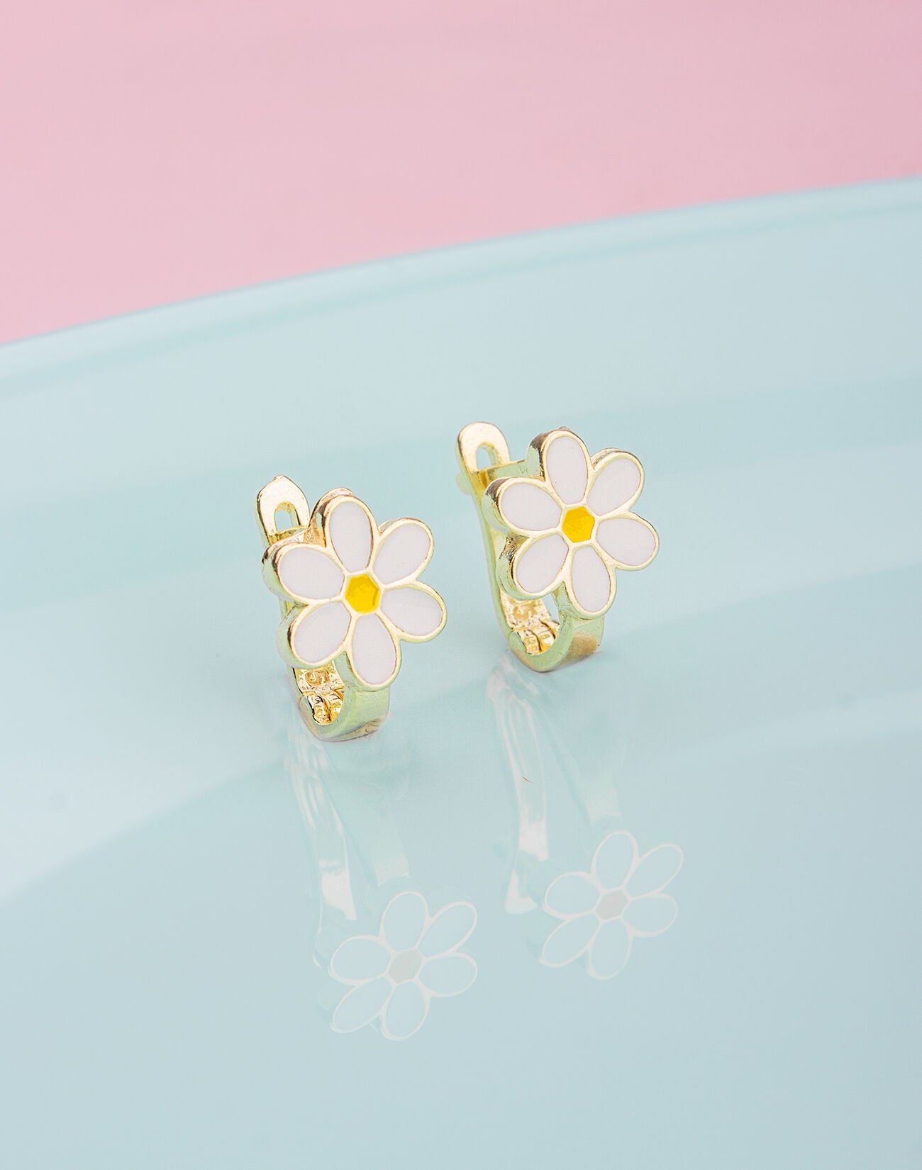 925 Ayar Gümüş Papatya Çocuk Küpesi