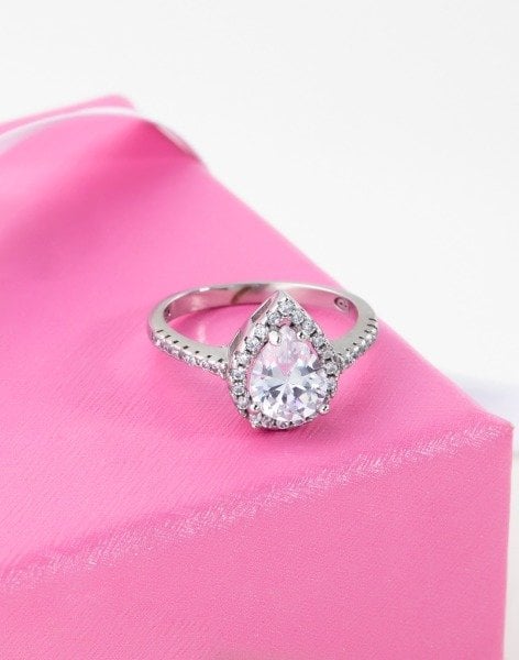 Damla Taşlı Gümüş Yüzük