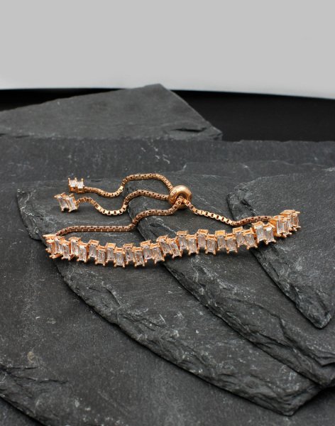 Baget Taşlı Gümüş Su Yolu Bileklik