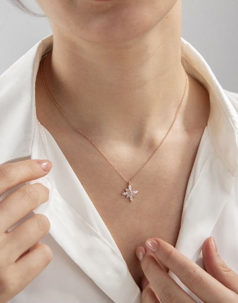 Özel Tasarım Umut Çiçeği Gümüş Kolye