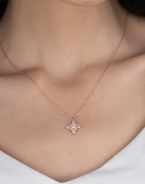 Özel Tasarım Umut Çiçeği Gümüş Kolye