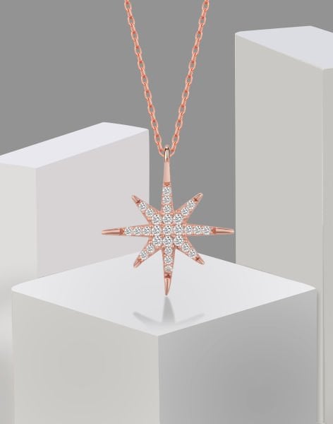 925 Ayar Gümüş Şimal Yıldızı Kolye