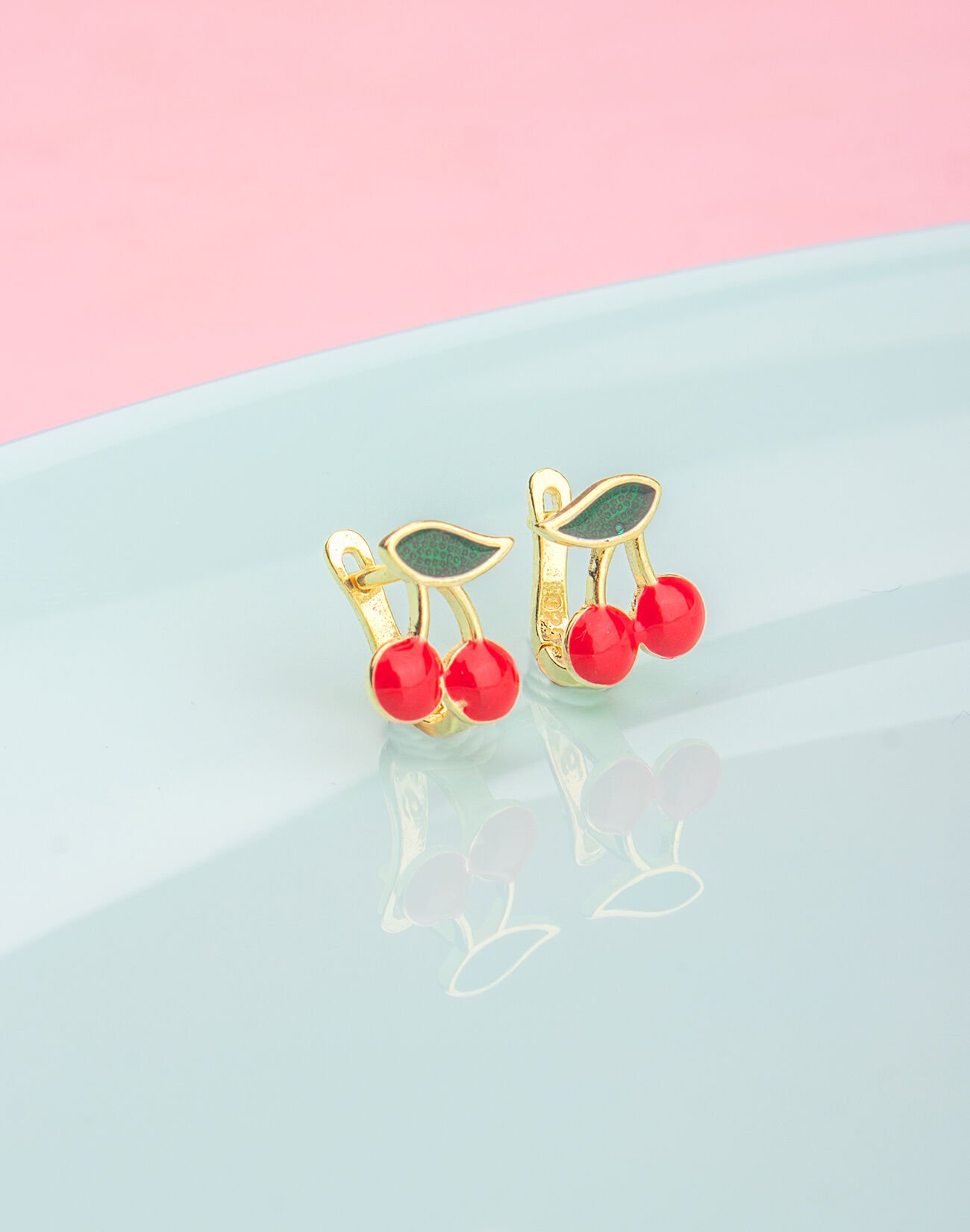 925 Ayar Gümüş Kiraz Çocuk Küpesi