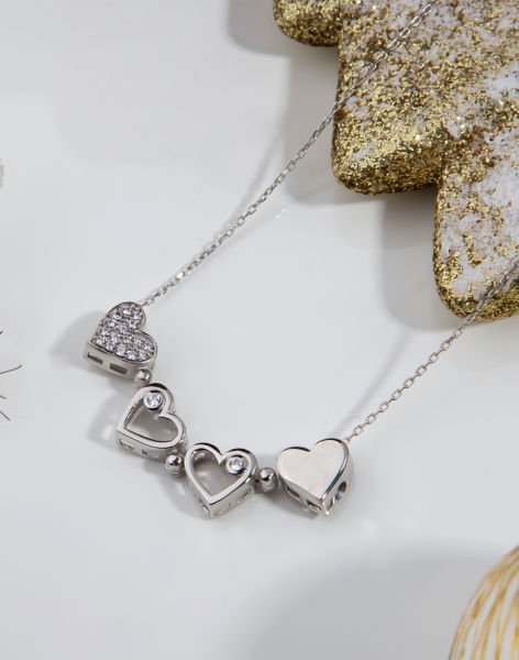 925 Ayar Gümüş Mıknatıslı Kolye Rodyum Kaplama