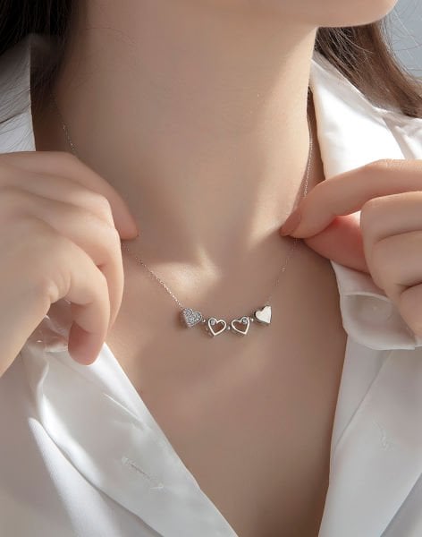 925 Ayar Gümüş Mıknatıslı Kolye Rodyum Kaplama