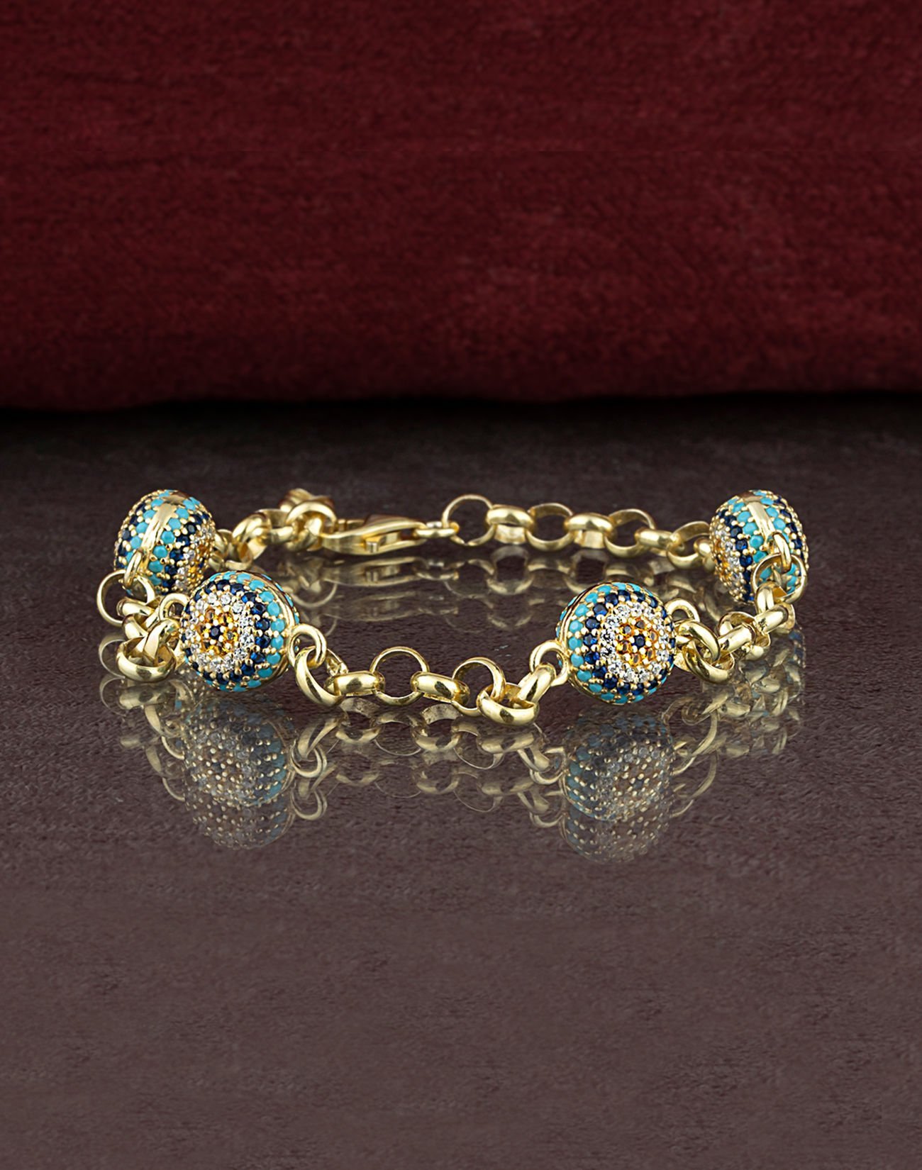 Doc Zincirli Gümüş Göz Bileklik