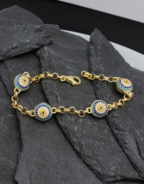 Doc Zincirli Gümüş Göz Bileklik