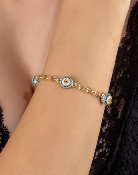 Doc Zincirli Gümüş Göz Bileklik