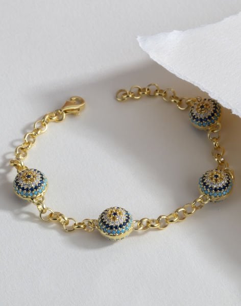 Doc Zincirli Gümüş Göz Bileklik