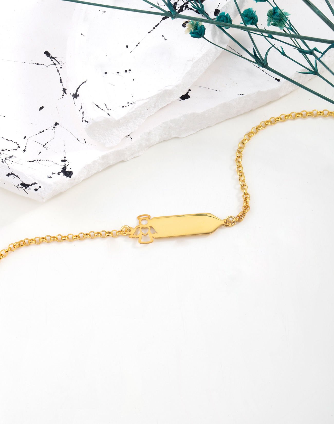 925 Ayar Gümüş Doc Zincirli İsimli Çocuk Bileklik