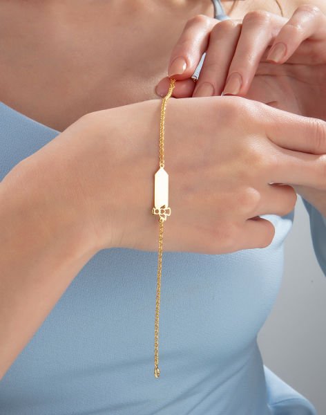 925 Ayar Gümüş Doc Zincirli İsimli Çocuk Bileklik