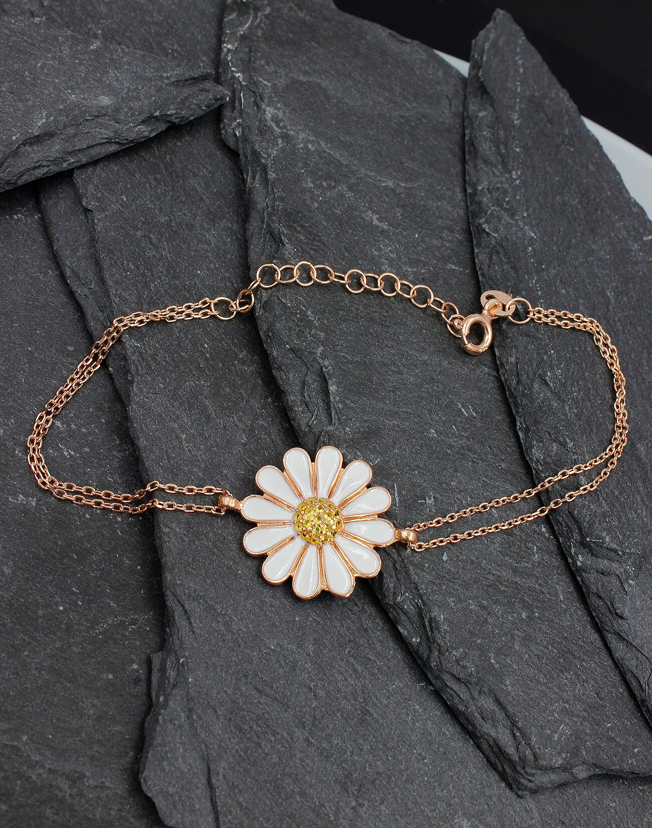 925 Ayar Gümüş Papatya Bileklik