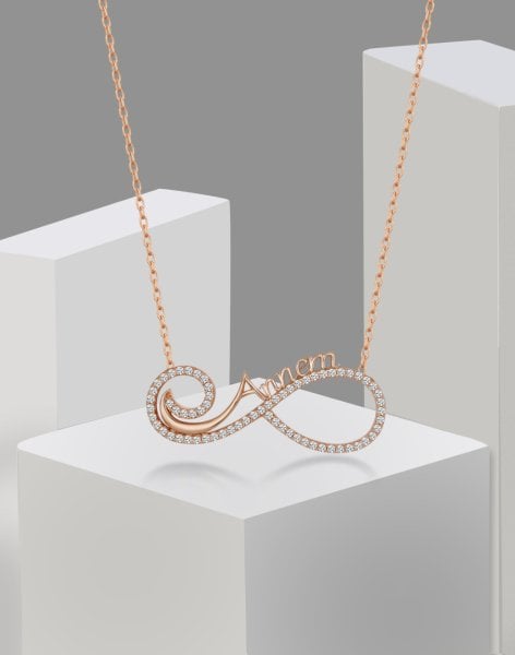 Annem Yazılı Gümüş Sonsuzluk Kolye