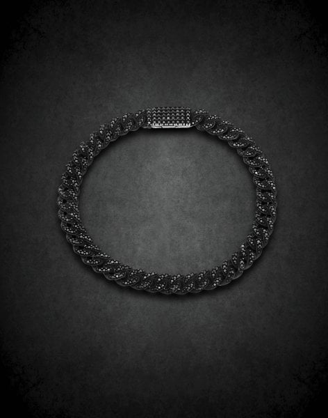 Oniks Taşlı Kutu Kilit Gurmet Zincir Erkek Bilekliği