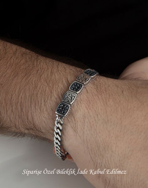Gurmet Zincir Küp Tasarımı Erkek Bilekliği
