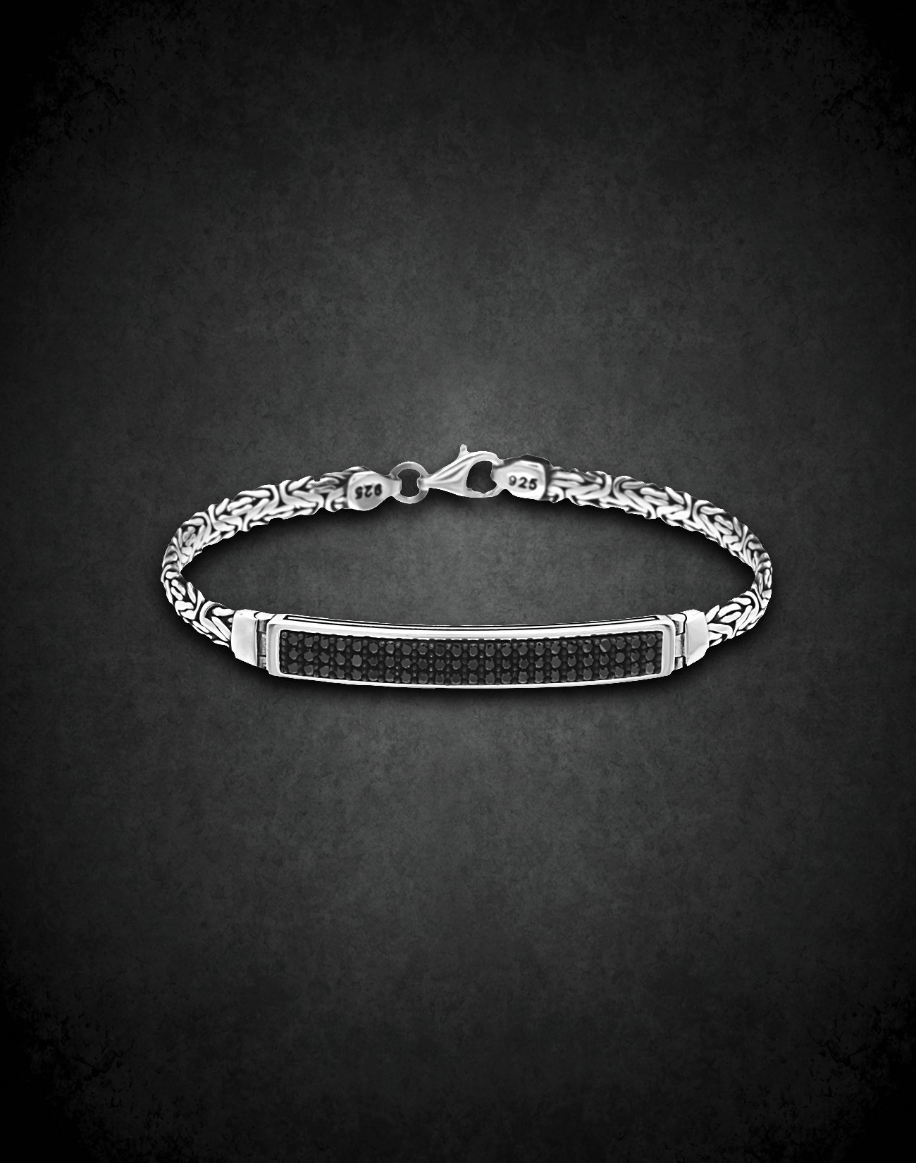 Zirkon Taşlı Kral Gümüş Erkek Bilekliği