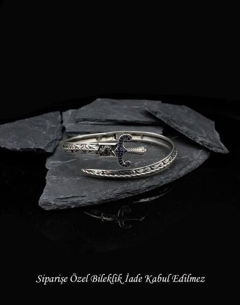 Kılıç Tasarımı Gümüş Erkek Bilekliği
