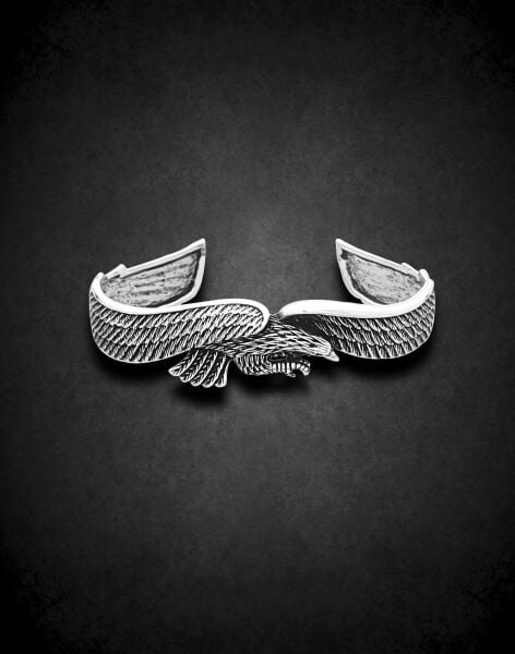 Kartal Tasarımı Gümüş Erkek Bilekliği