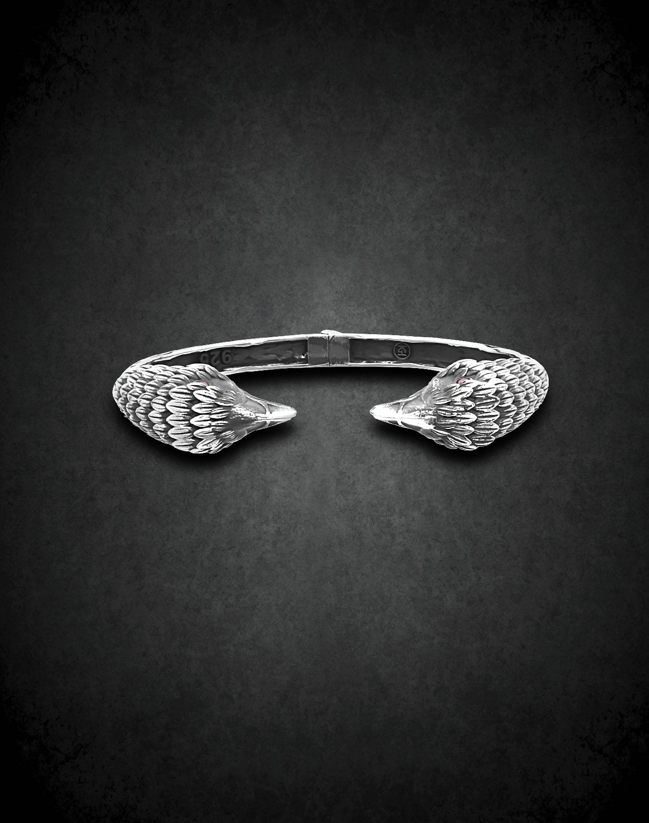 Çift Başlı Şahin Gümüş Erkek Bilekliği