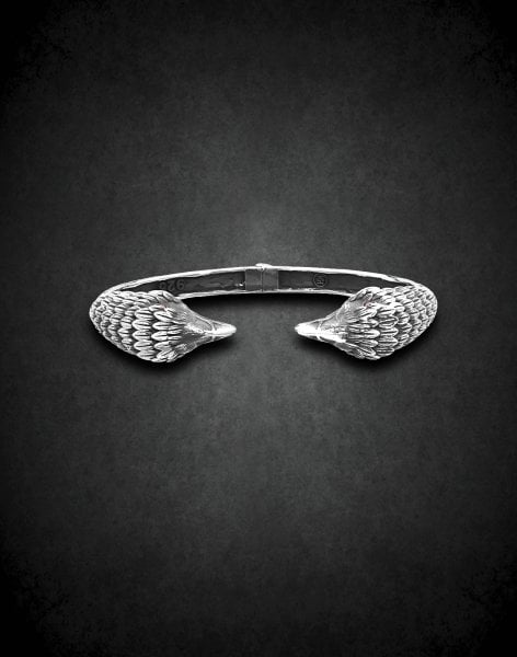 Çift Başlı Şahin Gümüş Erkek Bilekliği