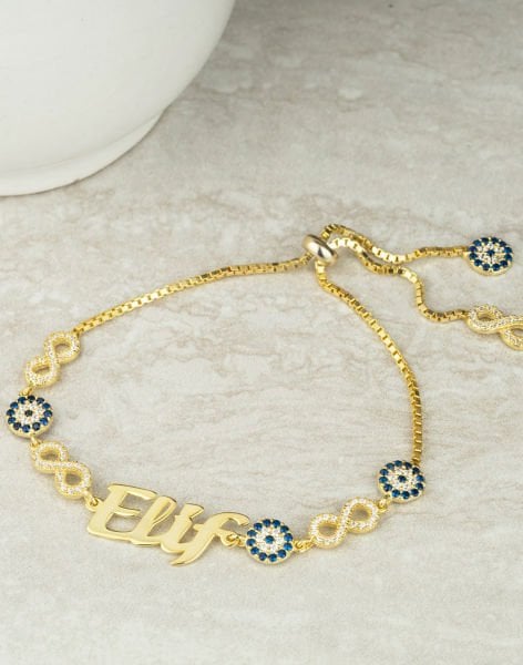 Nazar Sonsuzluk İsimli Gümüş Bileklik