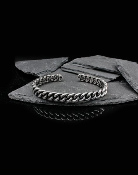 Yaylı Özel Tasarım Gümüş Gurmet Erkek Bilekliği