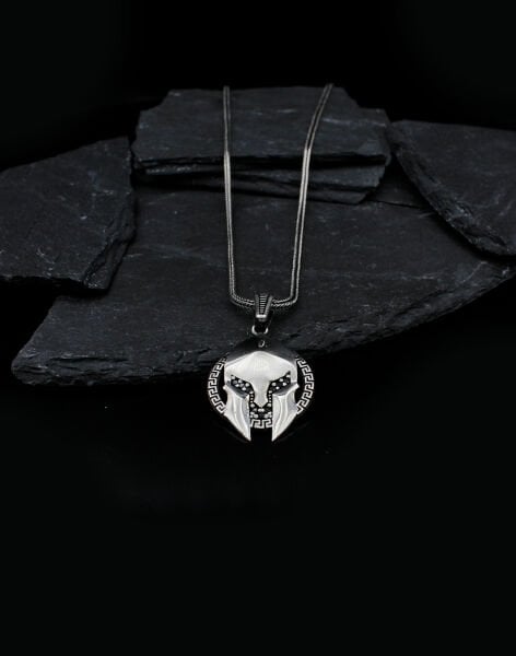 Miğfer Gümüş Erkek Kolye