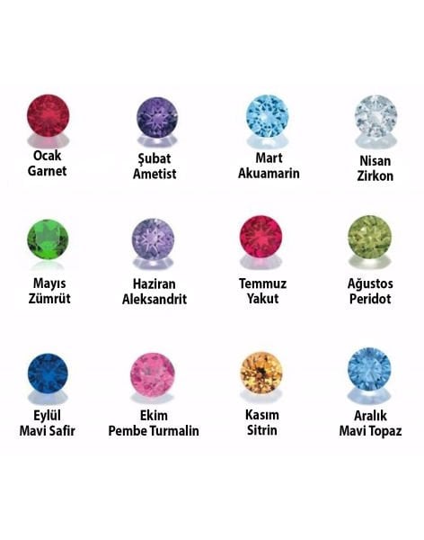 Doğum Taşı Detaylı Kişiselleştirilebilir Disk Kolye