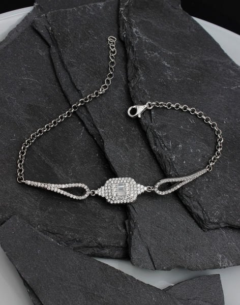 Baget Taşlı Doc Gümüş Bileklik