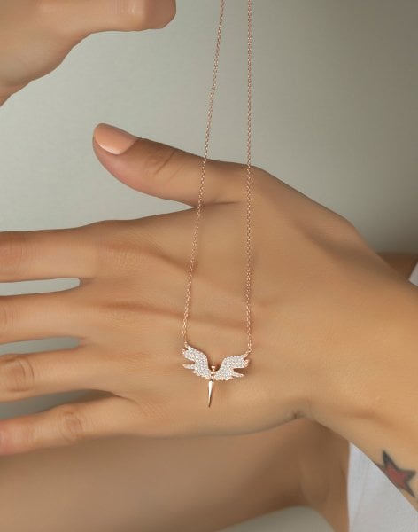 925 Ayar Gümüş Şans Meleği Gümüş Kolye