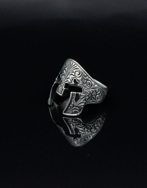 İşlemeli Gümüş Miğfer Yüzük