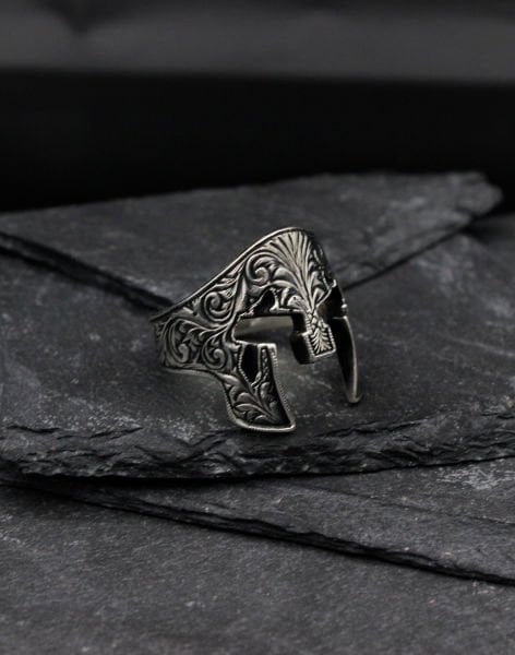 İşlemeli Gümüş Miğfer Yüzük