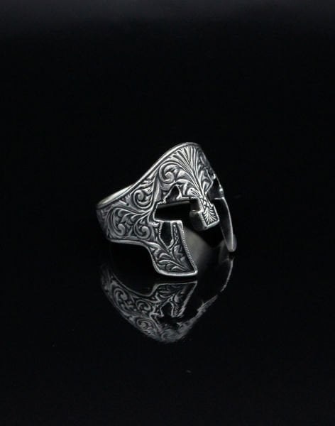 İşlemeli Gümüş Miğfer Yüzük