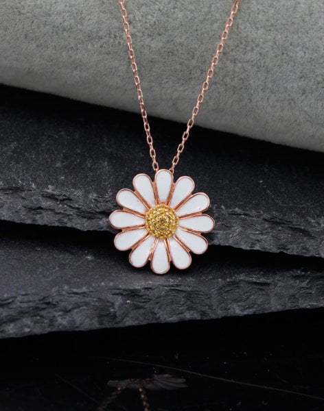 925 Ayar Gümüş Papatya Kolye