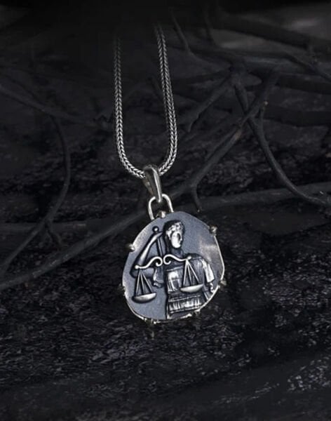 Terazi Burcu Gümüş Kolye