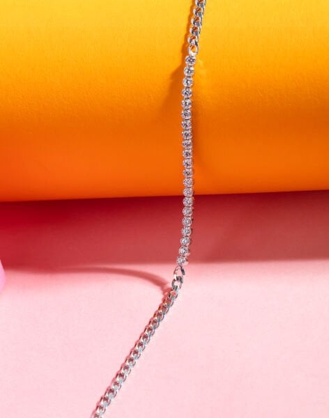 925 Ayar Zirkon Taşlı İnce Gurmet Gümüş Bileklik